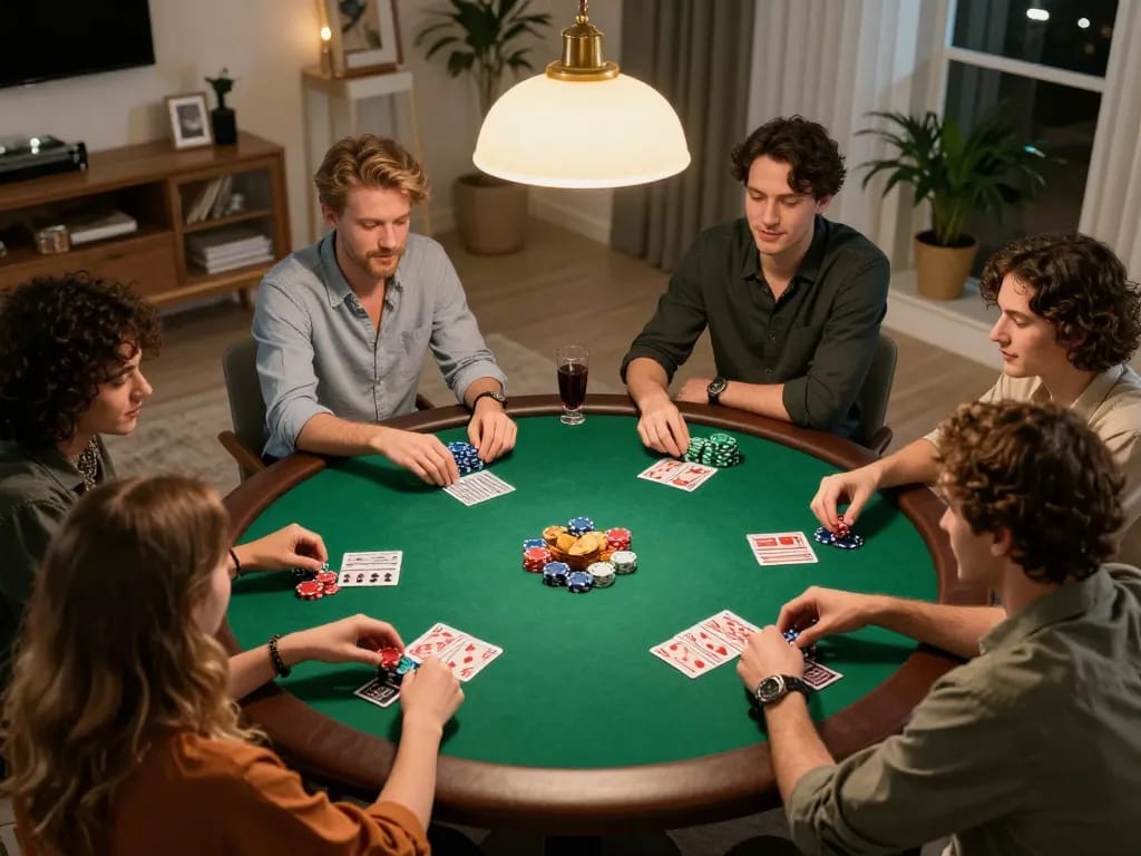 Engaging home poker game scene with players enjoying cards and chips at Jilipinas.