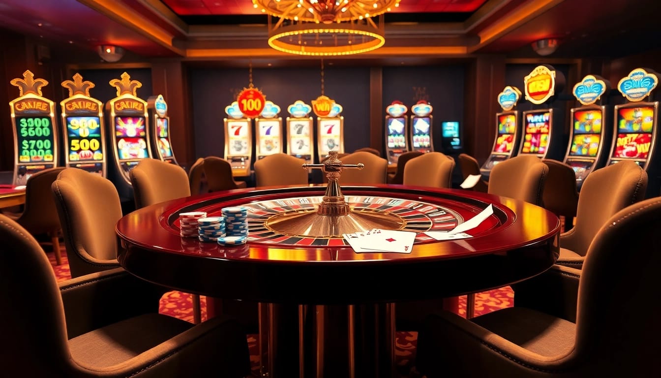 Gaming excitement at https://33win5.it.com/ with vibrant roulette, poker chips, and cards.