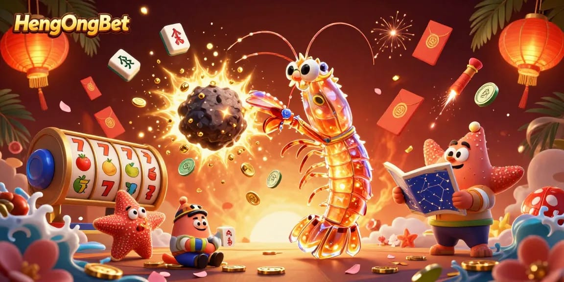 Engage with HengOngBet's vibrant gaming scene through an exciting 3D casino illustration representing dynamic gameplay.