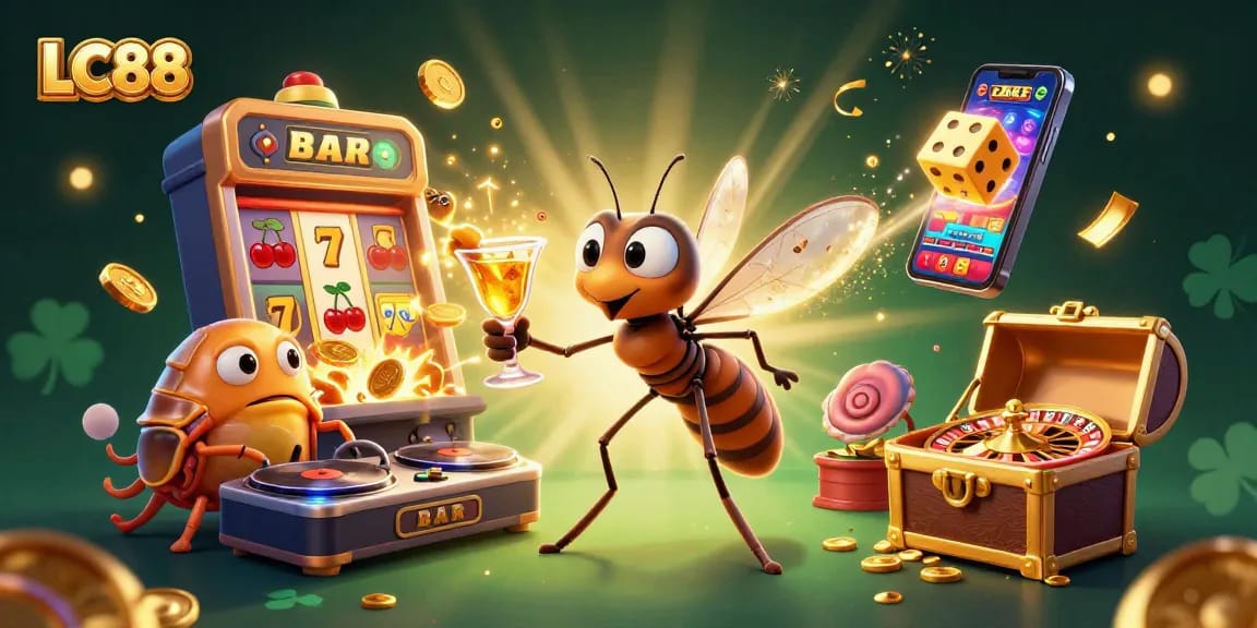 Experience thrilling gameplay at LC88 with a vibrant casino scene full of exciting elements.