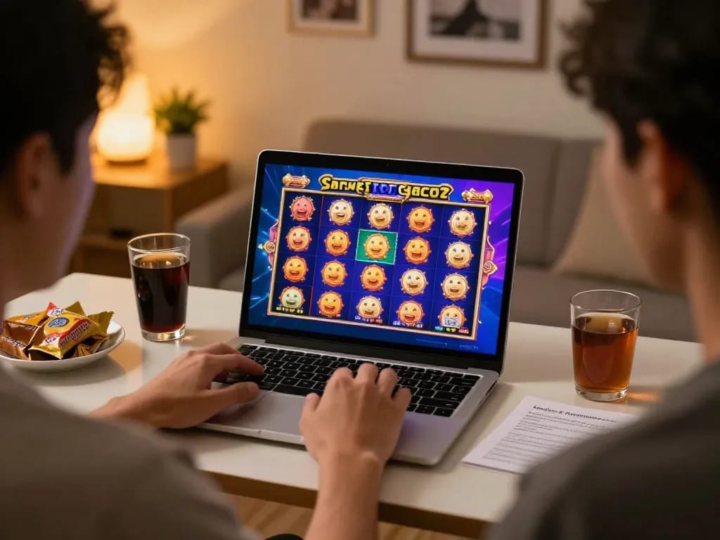 Winning strategies on situs slot gacor displayed on laptop during engaging online gaming session