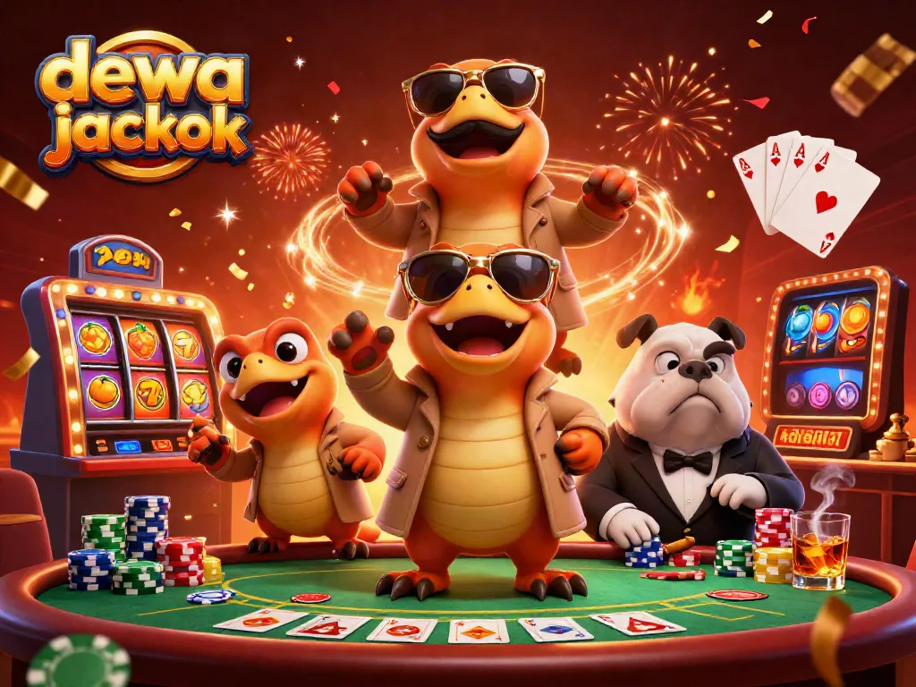 Raih jackpot di dewa jackpot dengan tiga raptor lucu dalam festival permainan kasino.
