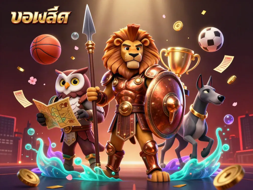 Experience seamless sports betting with the engaging illustration of iconic characters representing บอลสด - strategic insights and excitement await!