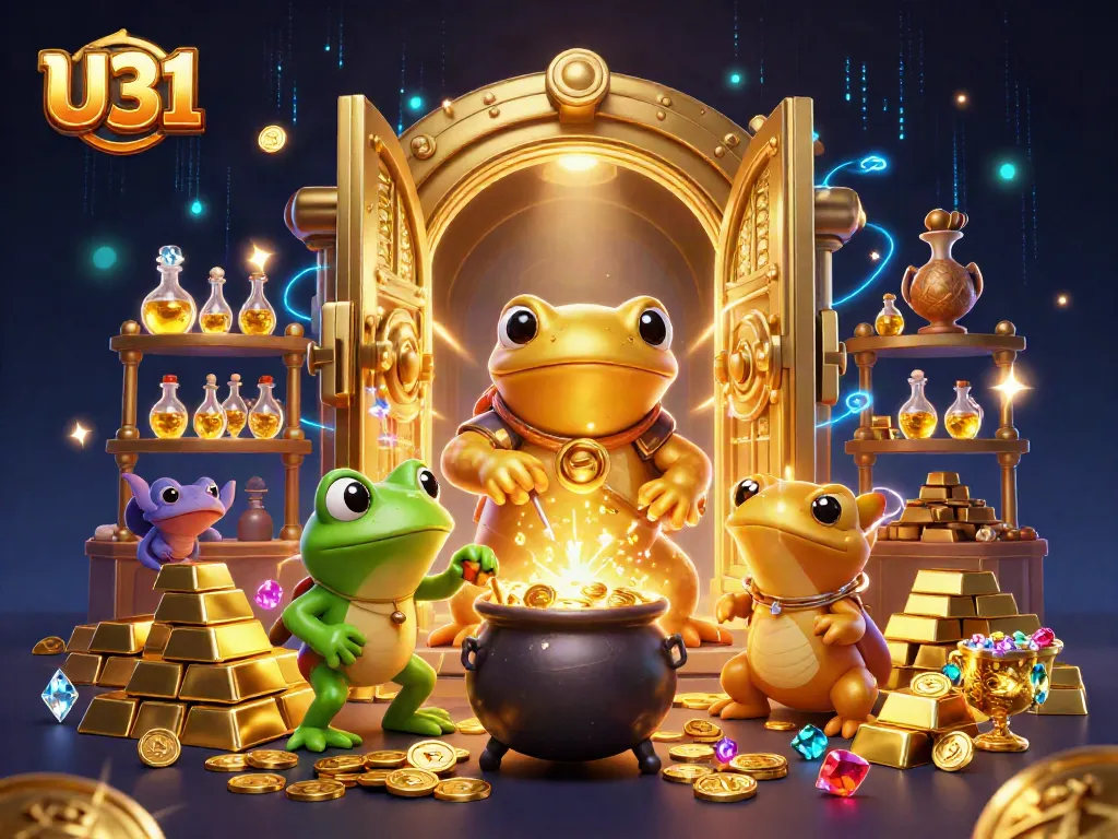 Join the excitement at U31 with captivating gold coins and magical elements in a thrilling casino experience.
