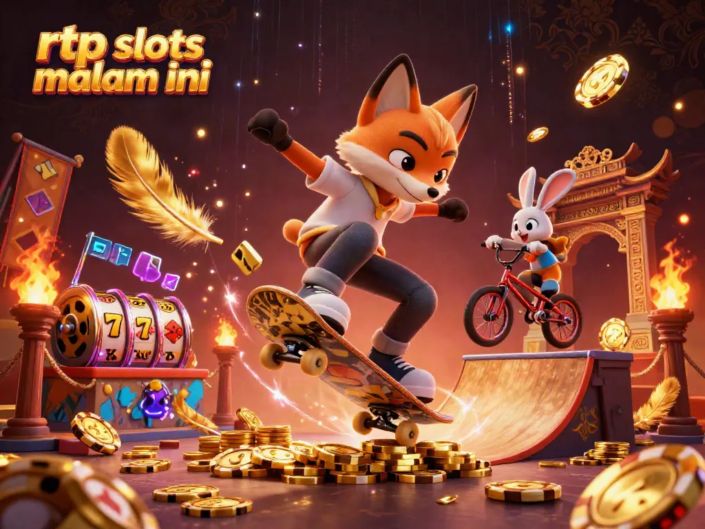 Experience the excitement of rtp slots malam ini with vibrant 3D characters in an energetic casino scene.