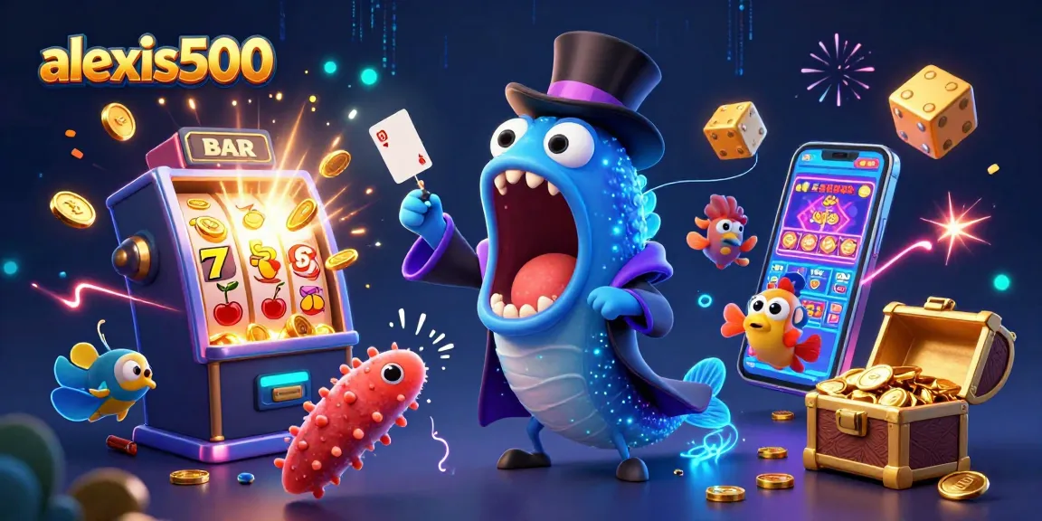 Experience the thrill of winning with alexis500 in this vibrant casino-themed illustration