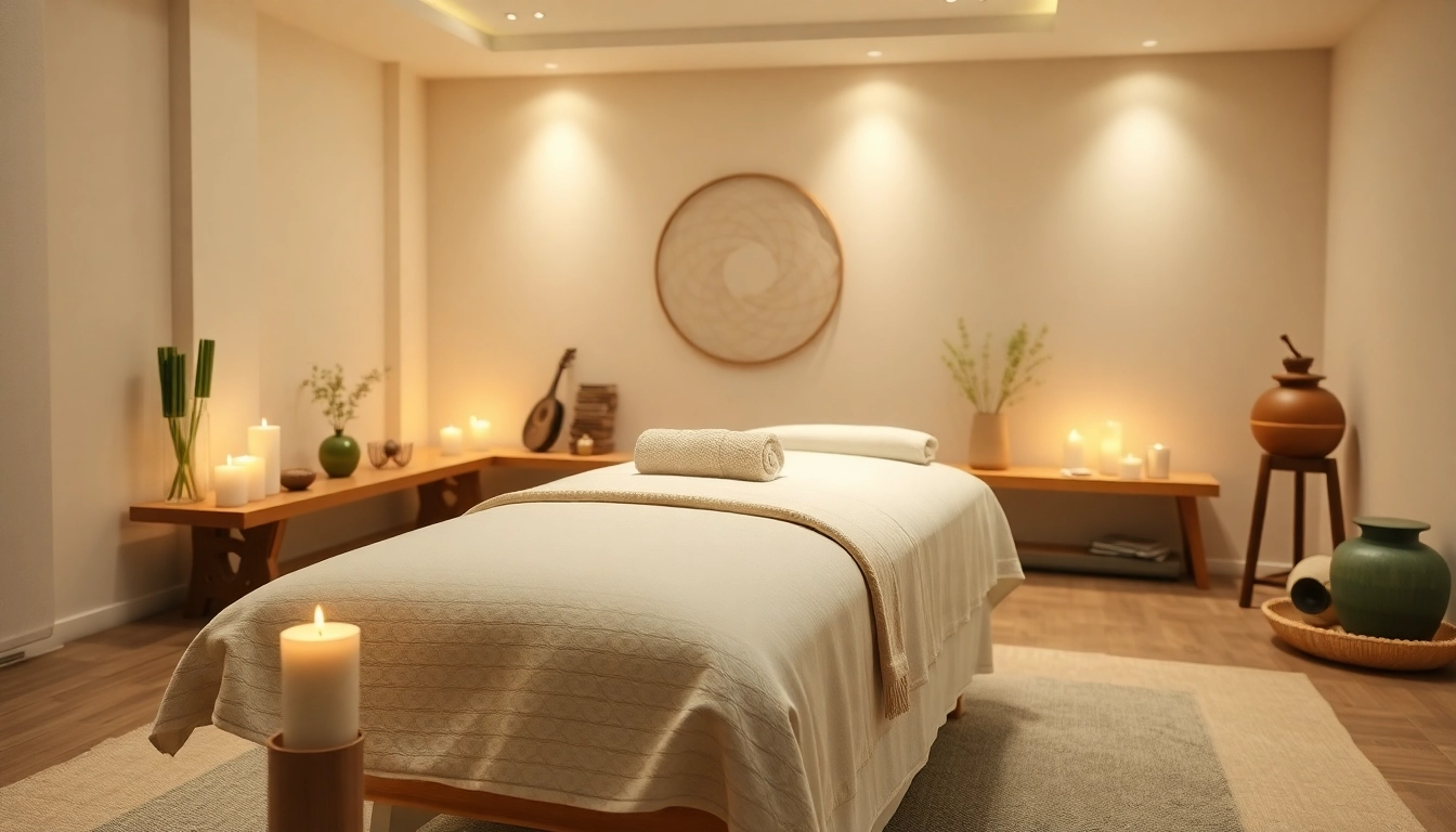 Suwon 출장마사지: A welcoming massage therapy room with soft lighting and calming atmosphere.