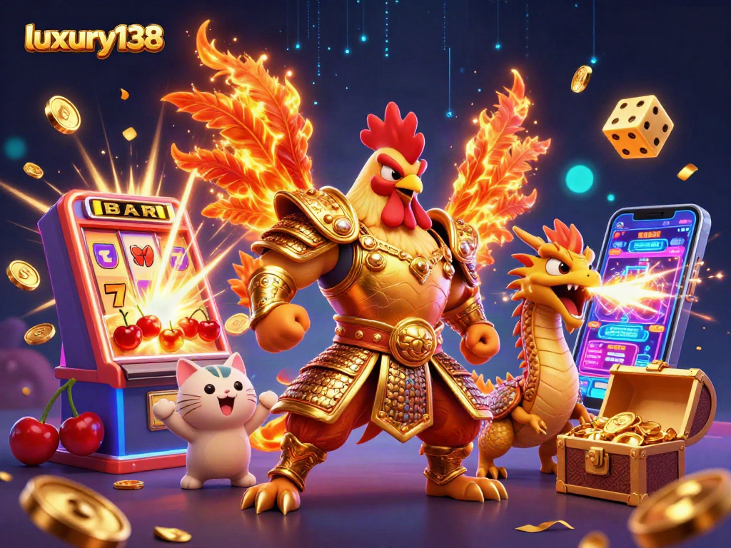 Menangkan jackpot dengan luxury138 sambil menikmati perpaduan karakter ayam jantan prajurit dan naga bercahaya.