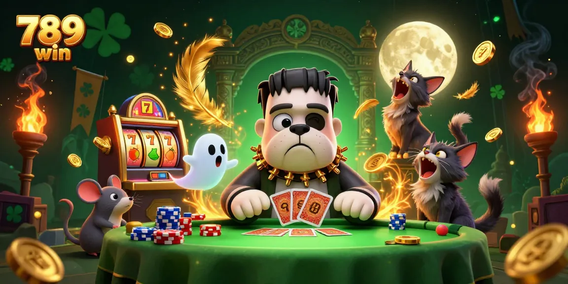 Experience the thrill of 789 win with dynamic characters and slot games in a vibrant casino scene.
