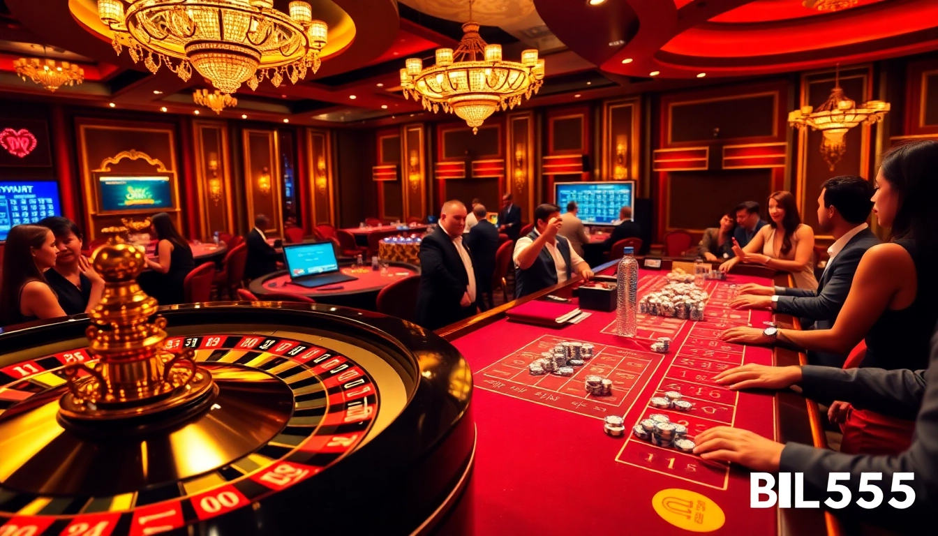 Engaging players at BL555's live casino tables enjoying a thrilling atmosphere.