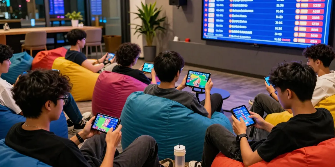 Tiranga Games players actively engaged in competitive gaming with vibrant interfaces in a lively urban lounge.