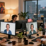 Engaging online community in شات الخليج showcasing diverse users interacting in a cozy chat room.